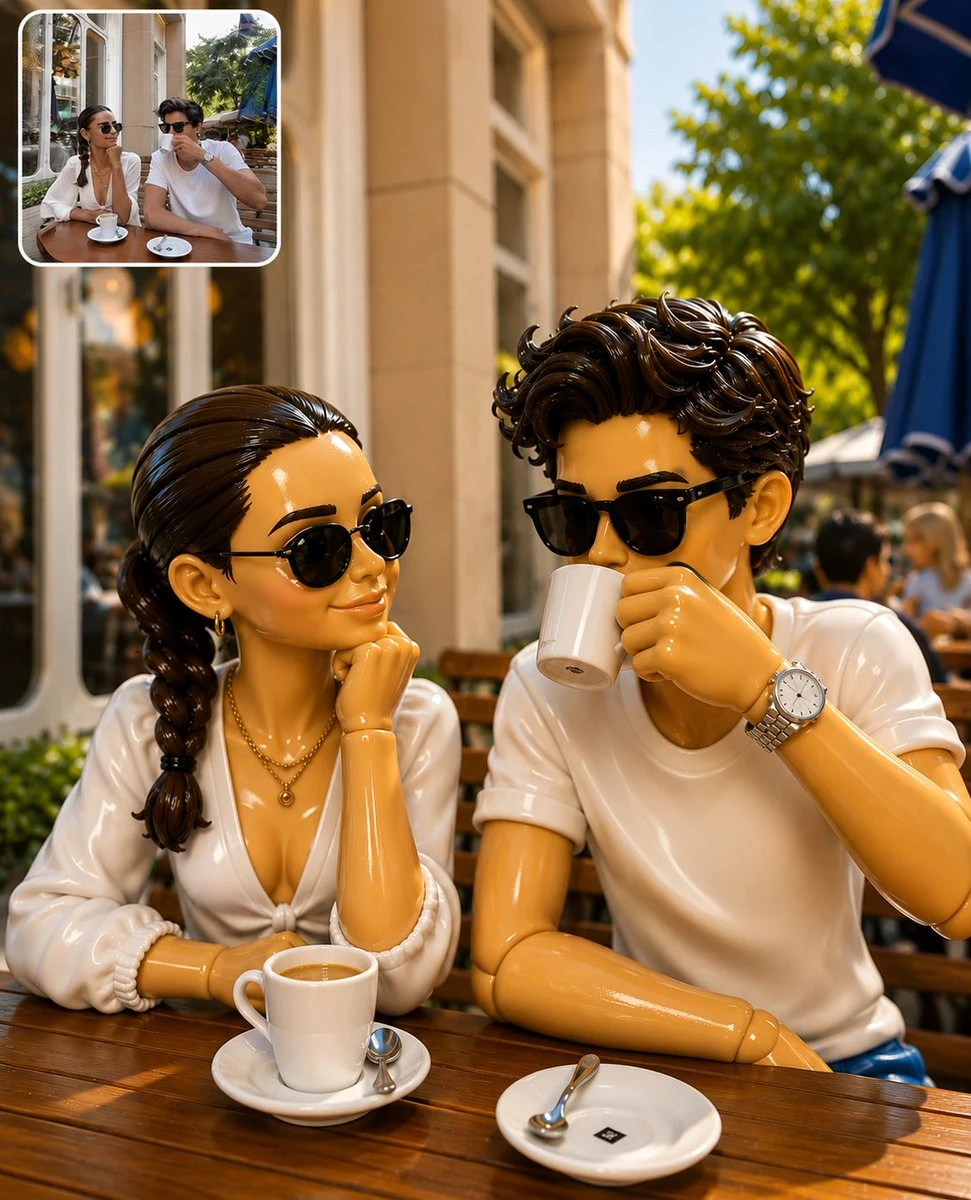 3D Couple Cafe Diorama