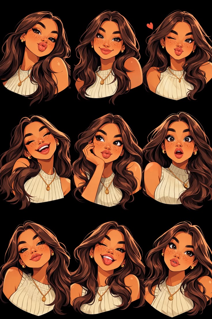 Glam Vector Portrait Stickers