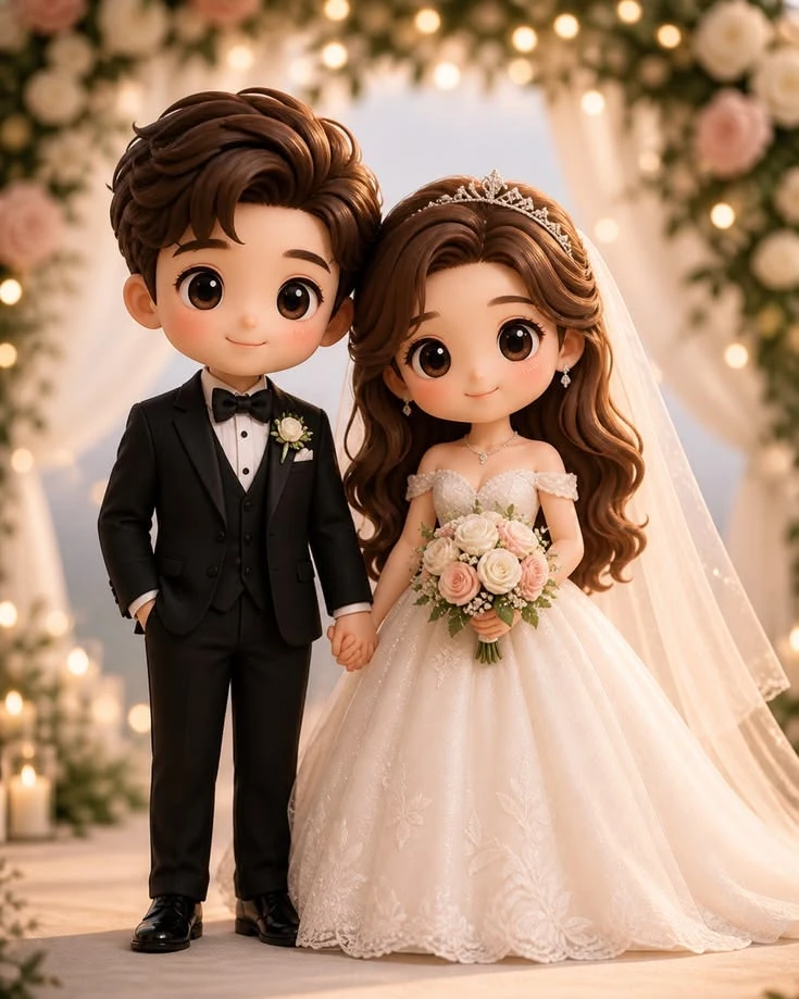 Chibi Wedding Figurine Couple