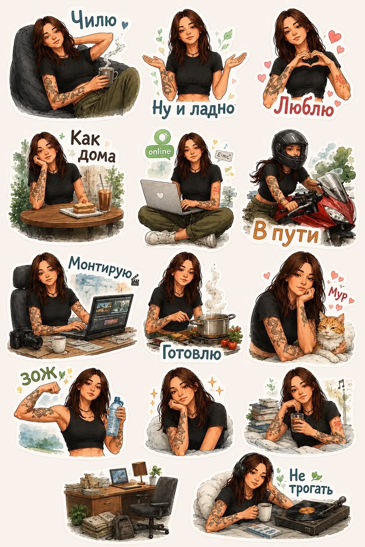Illustrated Lifestyle Sticker Pack