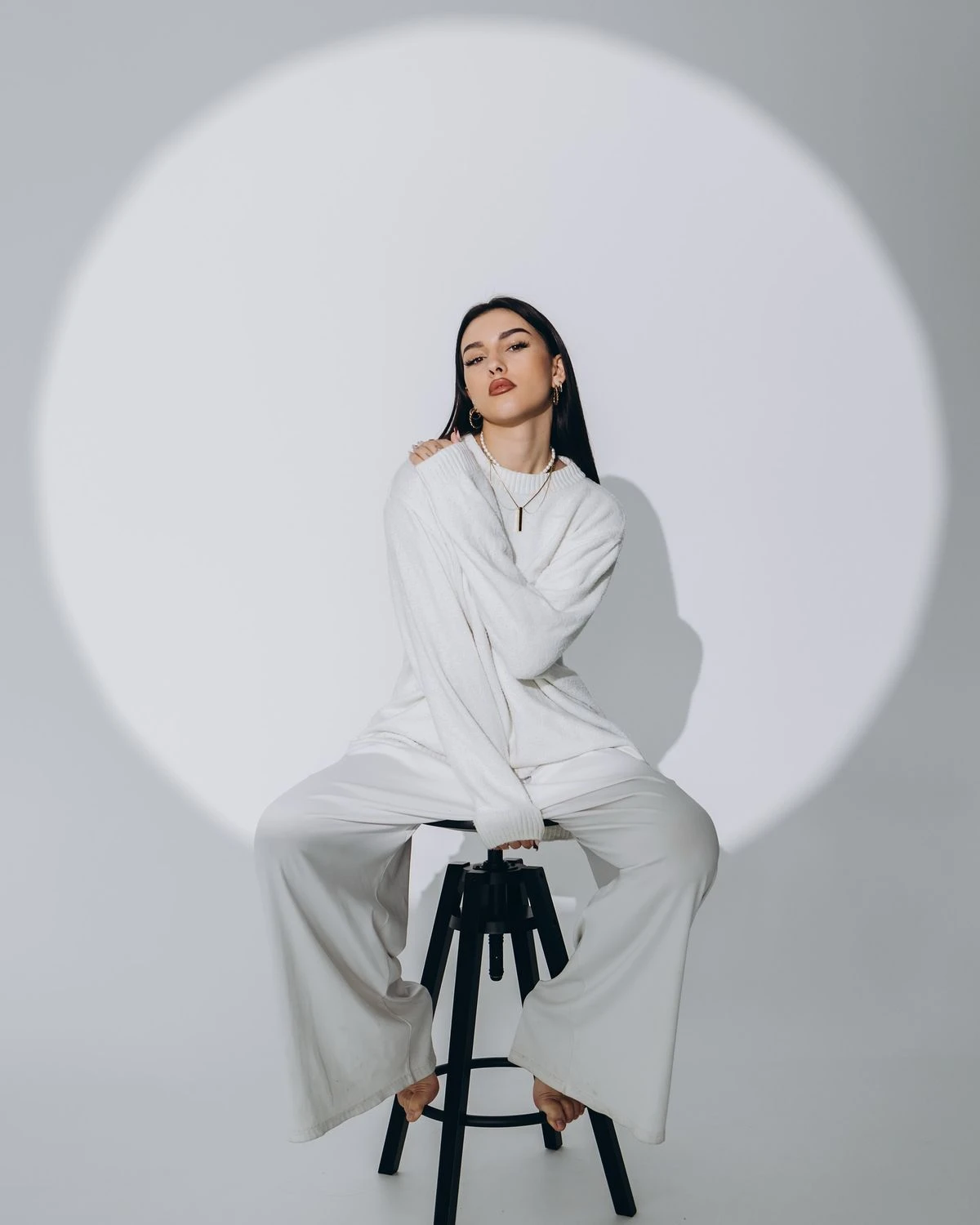 Minimal White Spotlight Portrait