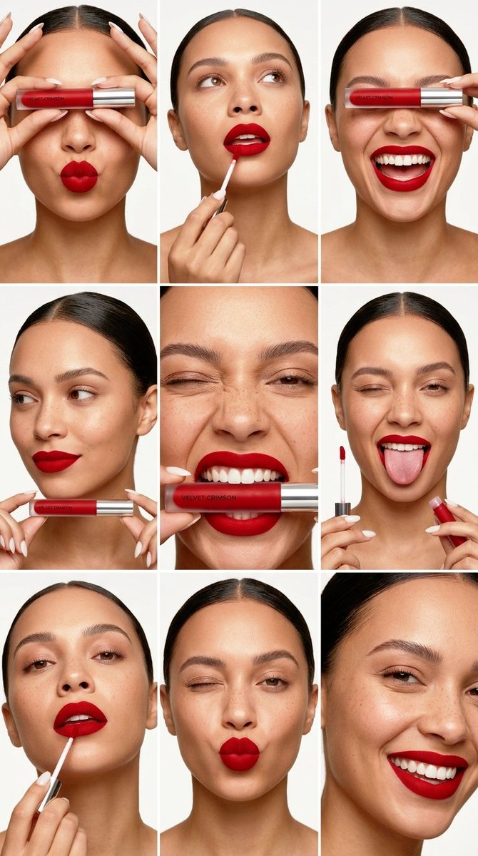 Beauty Portrait Grid Collage