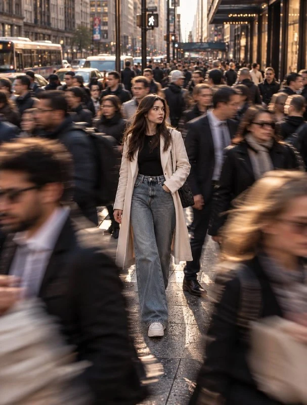 Rush Hour Sidewalk Portrait