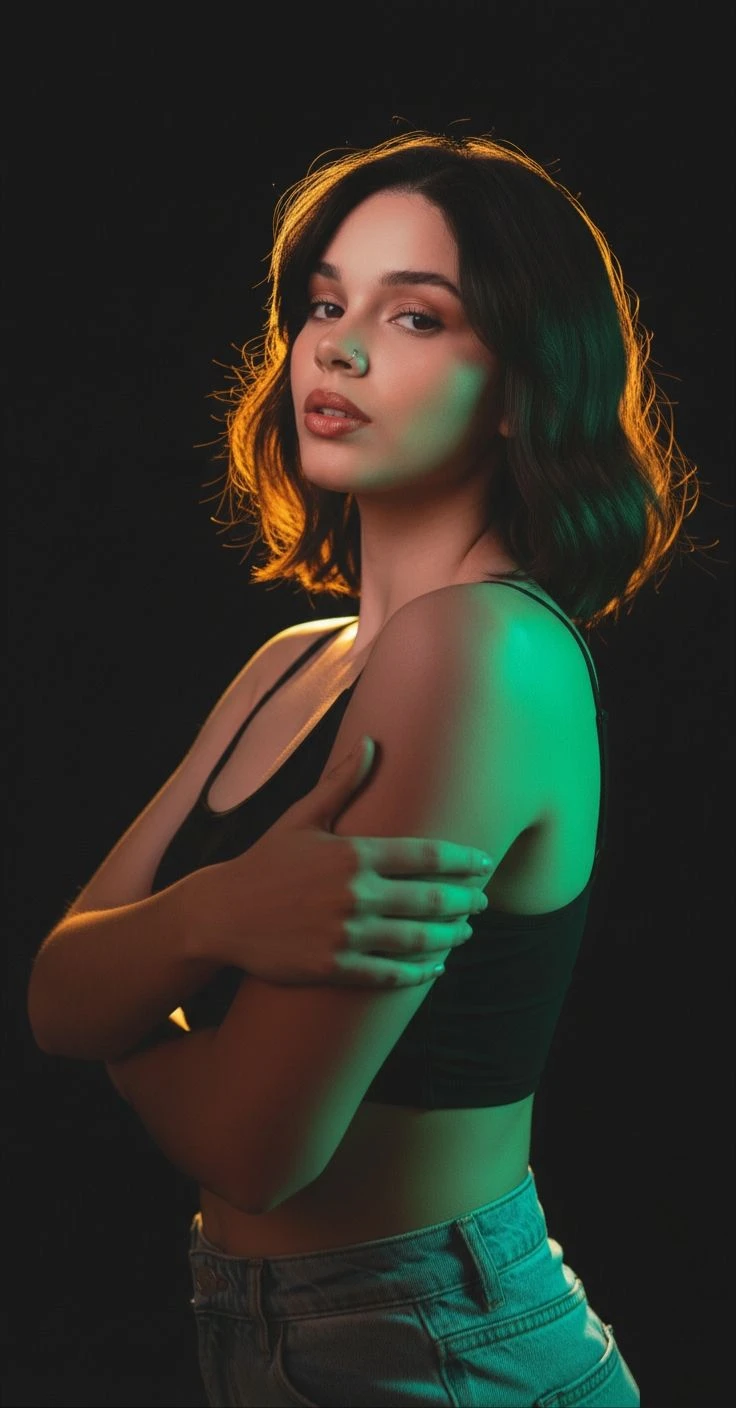 Emerald Rim Light Portrait