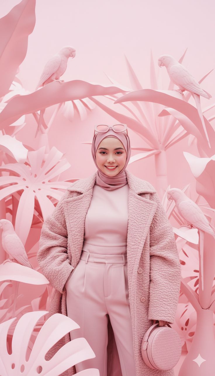 Monochrome Pink Paper-Craft Set