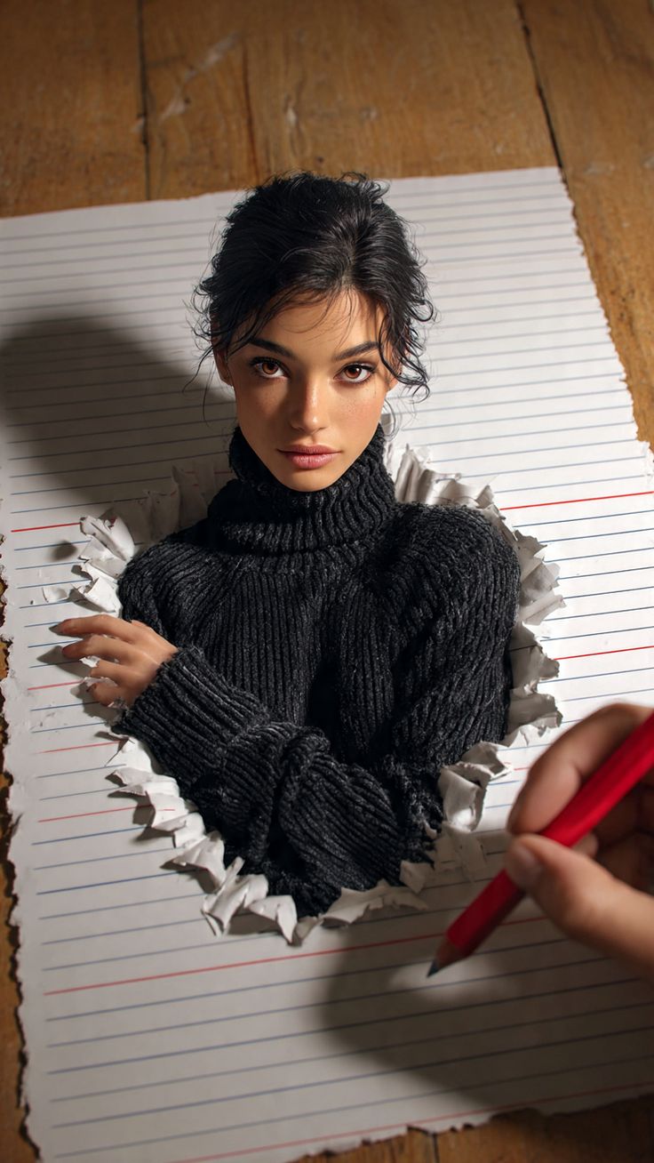 Out-of-the-Paper Portrait