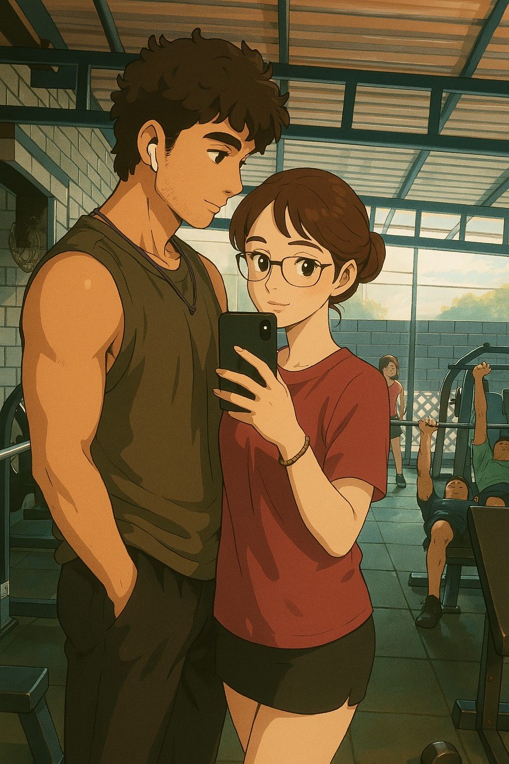 Anime Gym Mirror Selfie