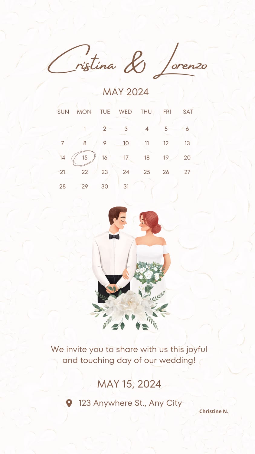 Calendar Illustrated Wedding