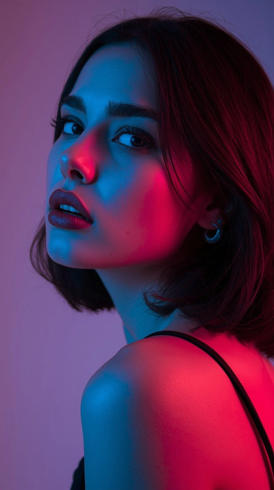 Dual Neon Gel Light Portrait