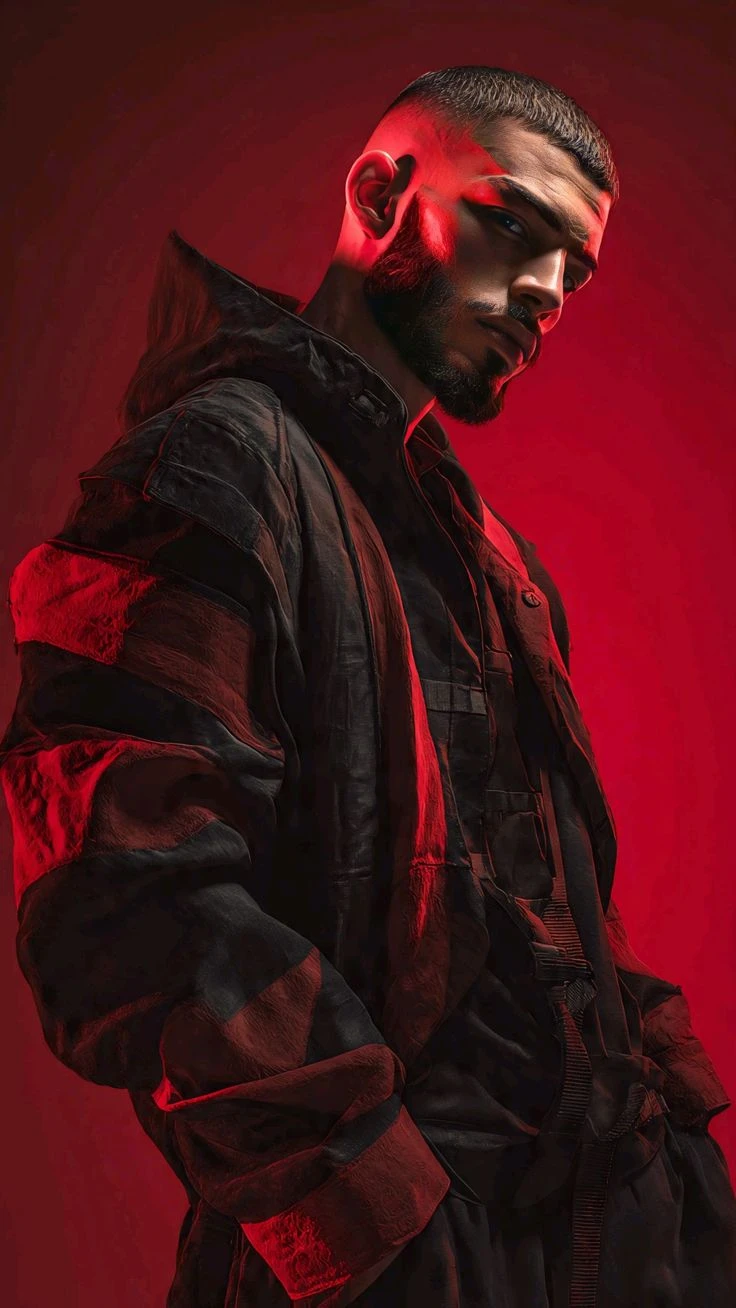 Crimson Cinematic Portrait