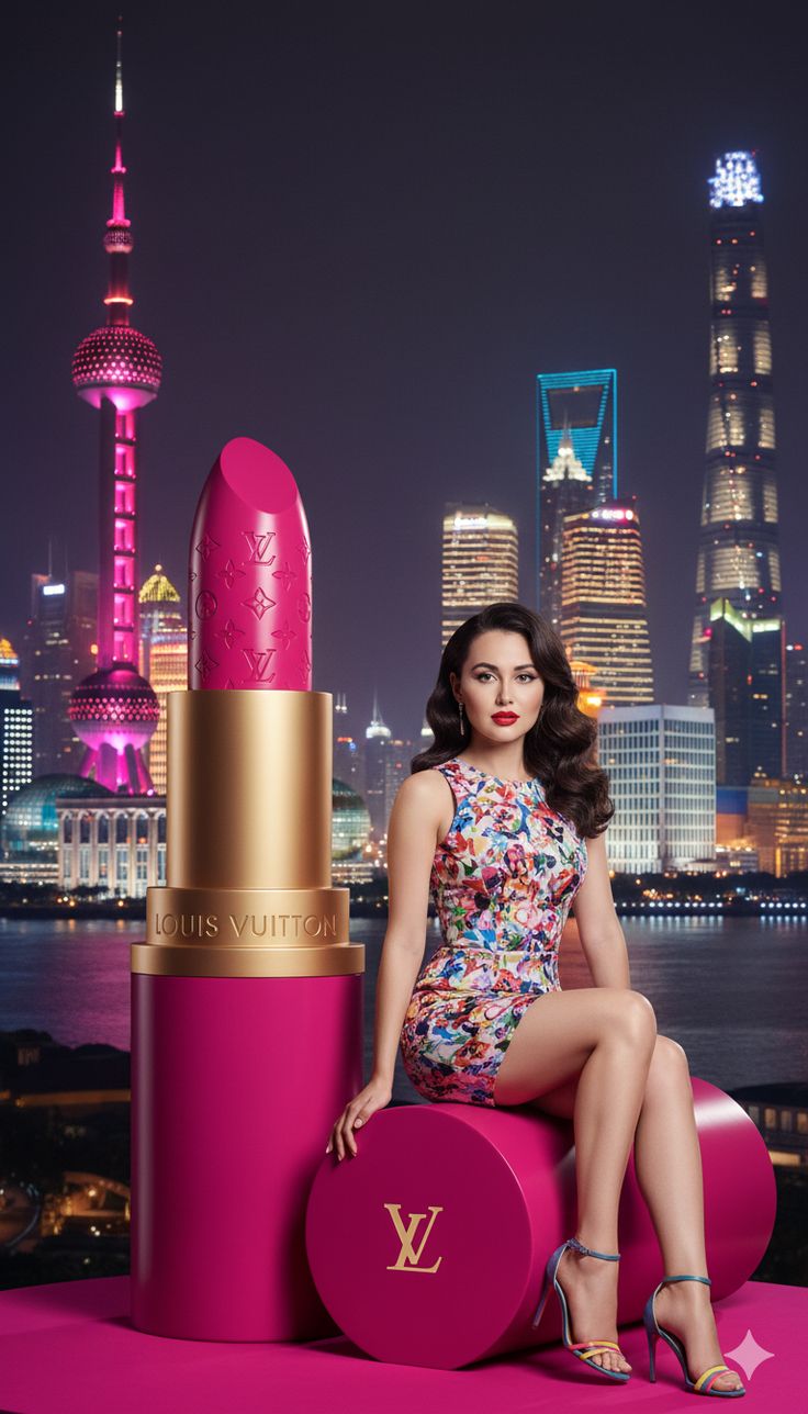 Giant Lipstick Night-City Campaign