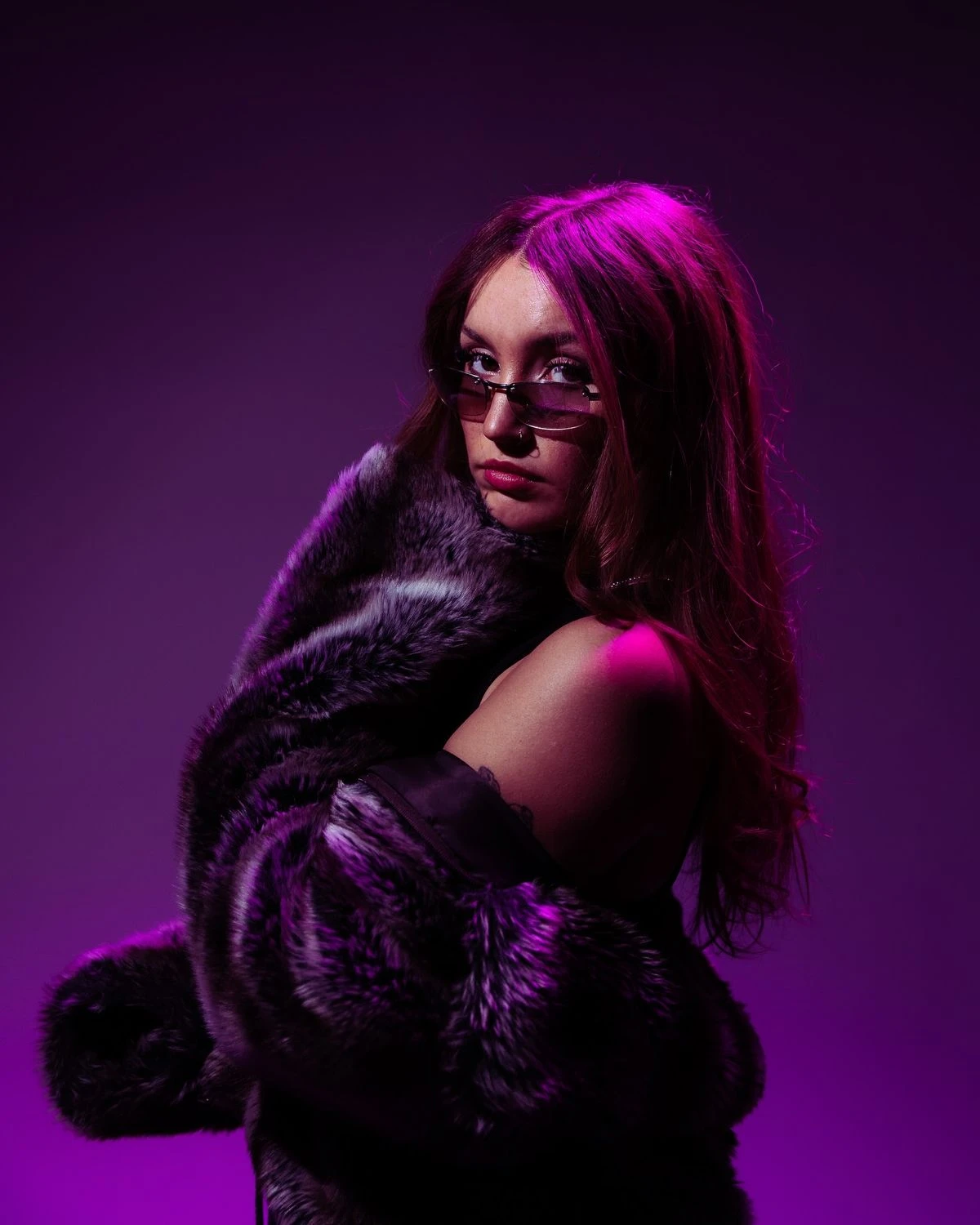 Purple Neon Fur Portrait