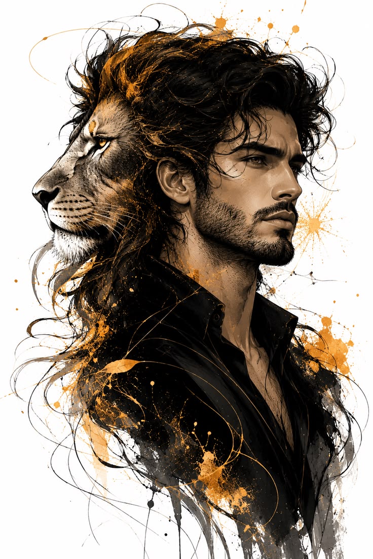 Lion Spirit Ink Portrait