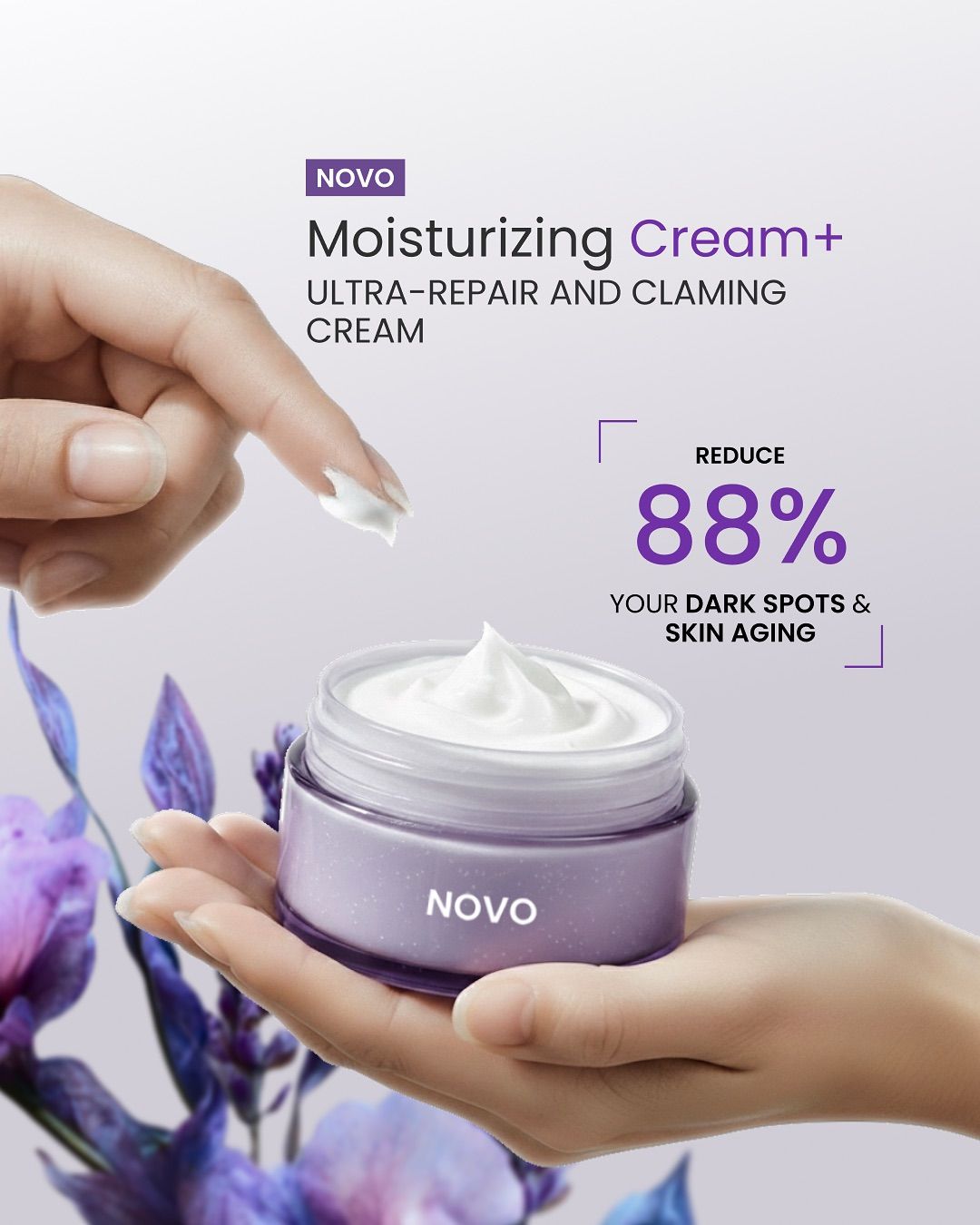 Purple Cream in Hands with Benefit Stat